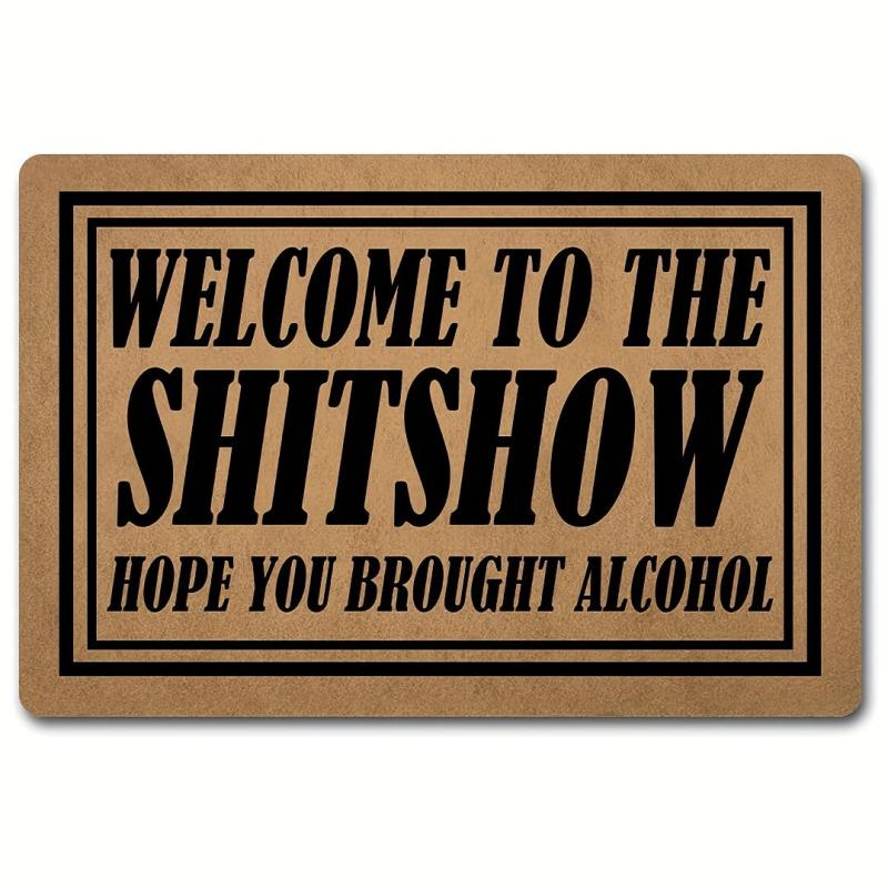 Welcome Home Doormat Modern Geometric Low Pile Indoor Outdoor Entrance Mat
