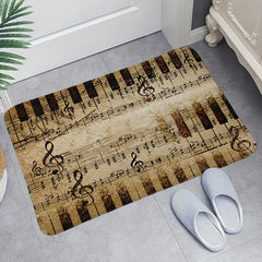 Vintage Keyboard Print Floor Mat - Soft & Absorbent Bathroom Mat