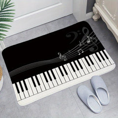 Vintage Keyboard Print Floor Mat - Soft & Absorbent Bathroom Mat