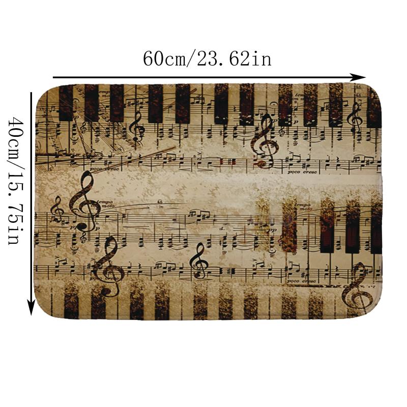 Vintage Keyboard Print Floor Mat - Soft & Absorbent Bathroom Mat