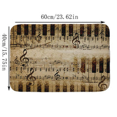 Vintage Keyboard Print Floor Mat - Soft & Absorbent Bathroom Mat