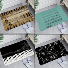 Vintage Keyboard Print Floor Mat - Soft & Absorbent Bathroom Mat