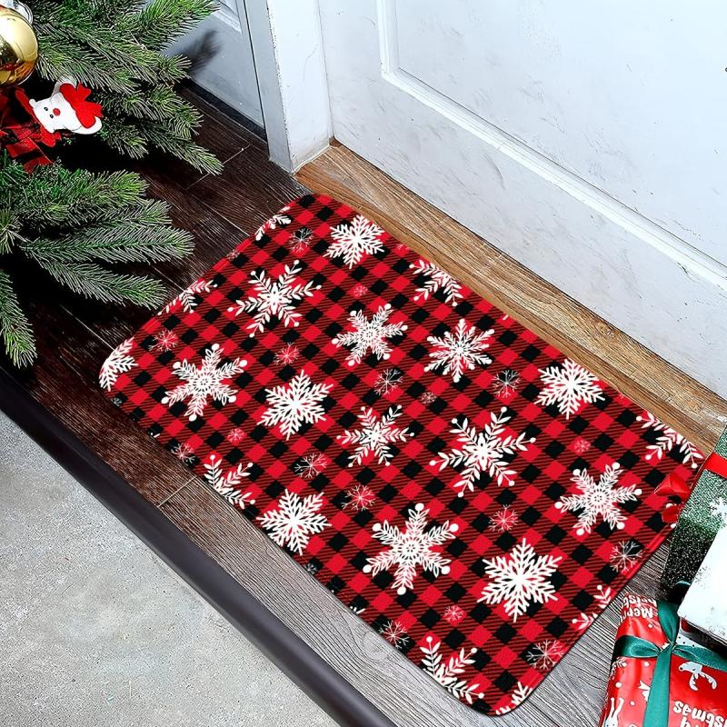 Christmas Welcome Entrance Doormat Non Slip Indoor Outdoor Mat