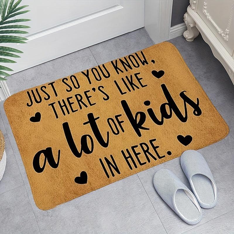 Yellow Letter Print Doorway Floor Mat Non Slip Bathroom Rug