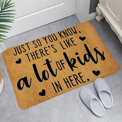 Yellow Letter Print Doorway Floor Mat Non Slip Bathroom Rug