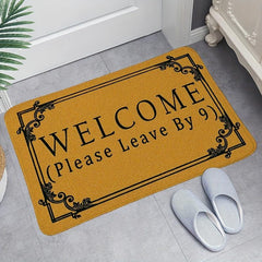 Yellow Letter Print Doorway Floor Mat Non Slip Bathroom Rug