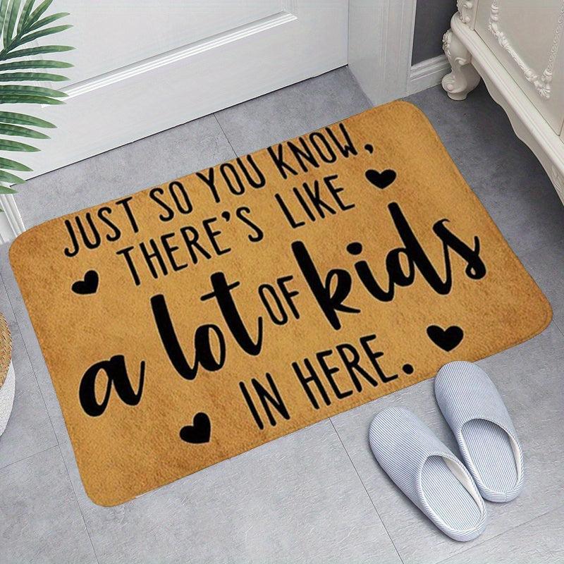Yellow Letter Print Doorway Floor Mat Non Slip Bathroom Rug
