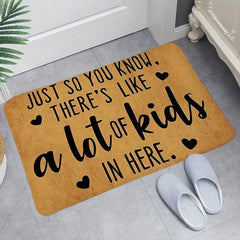 Yellow Letter Print Doorway Floor Mat Non Slip Bathroom Rug