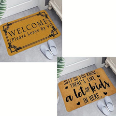 Yellow Letter Print Doorway Floor Mat Non Slip Bathroom Rug