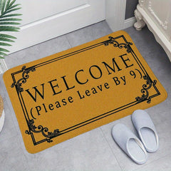 Yellow Letter Print Doorway Floor Mat Non Slip Bathroom Rug