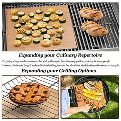 6pcs Copper Non Stick Oven Mats Heat Resistant BBQ Grill Mats