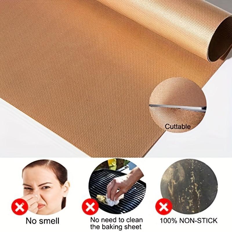 6pcs Copper Non Stick Oven Mats Heat Resistant BBQ Grill Mats