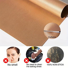 6pcs Copper Non Stick Oven Mats Heat Resistant BBQ Grill Mats