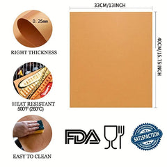6pcs Copper Non Stick Oven Mats Heat Resistant BBQ Grill Mats
