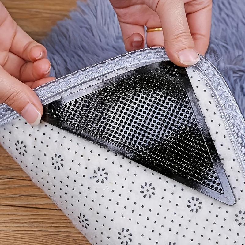 4pcs Carpet Floor Mat Non slip Fixed Sticker Triangular Rubber Pu Household