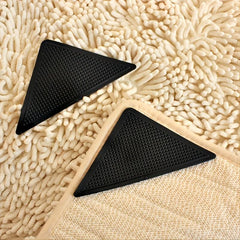 4pcs Carpet Floor Mat Non slip Fixed Sticker Triangular Rubber Pu Household
