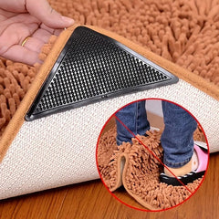 4pcs Carpet Floor Mat Non slip Fixed Sticker Triangular Rubber Pu Household