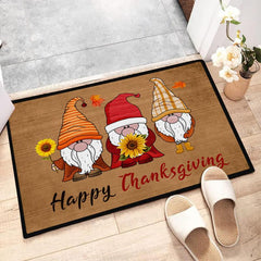 Watercolor Dwarf Gnome Kitchen Mat Soft Non Slip Rubber Backing