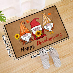 Watercolor Dwarf Gnome Kitchen Mat Soft Non Slip Rubber Backing