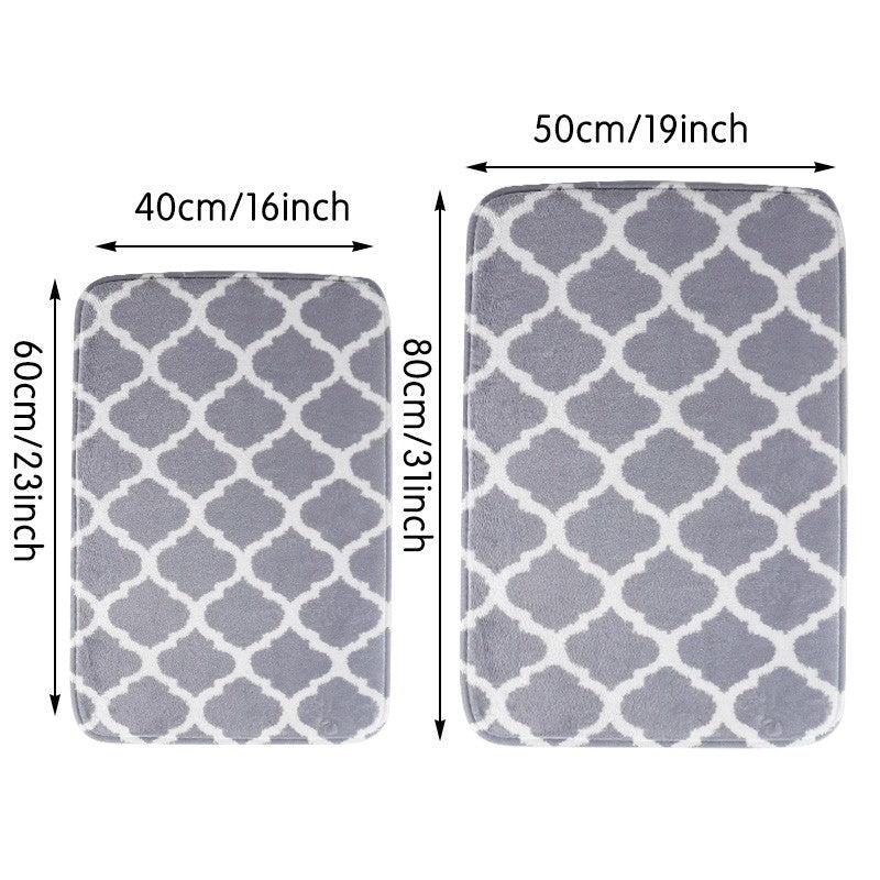 Geometric Pattern Memory Foam Bath Rug