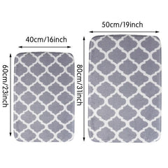 Geometric Pattern Memory Foam Bath Rug