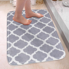 Geometric Pattern Memory Foam Bath Rug