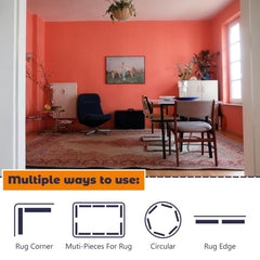 16pcs Plus Size Non Slip Carpet Stickers Rectangular