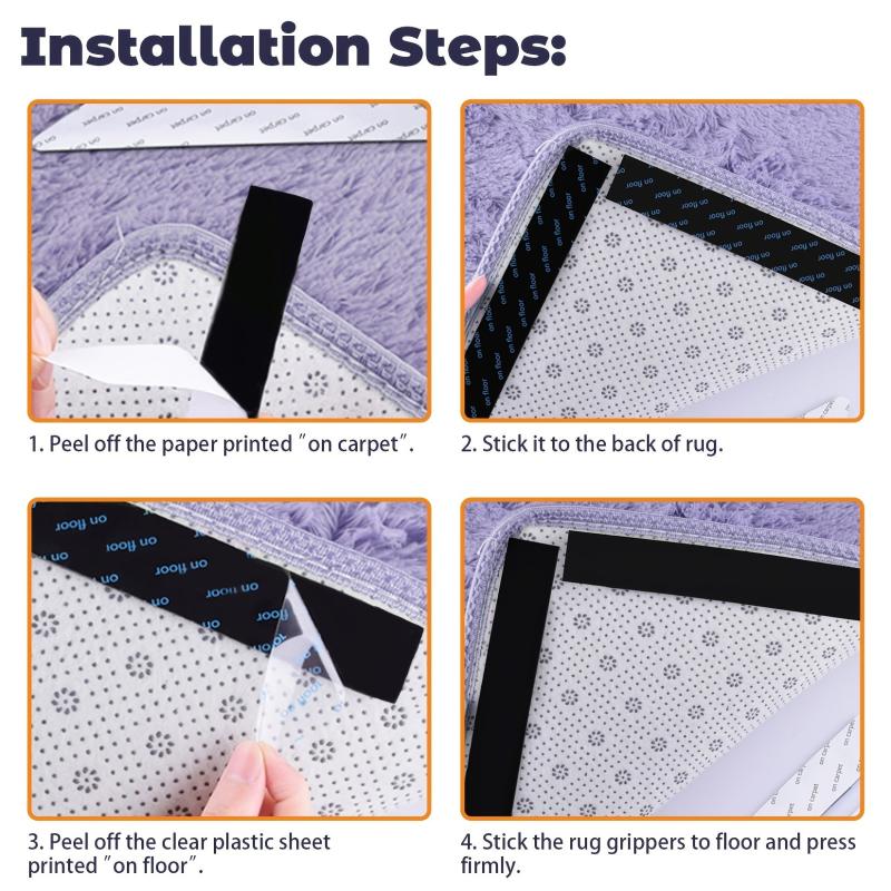16pcs Plus Size Non Slip Carpet Stickers Rectangular