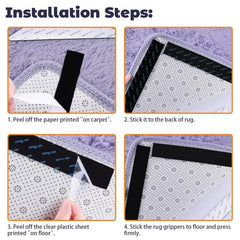 16pcs Plus Size Non Slip Carpet Stickers Rectangular