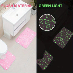 Luminous Floor Mat Sponge Bath Mat Set Non Slip Durable Bathroom Rug