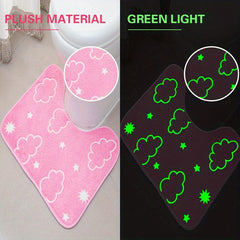Luminous Floor Mat Sponge Bath Mat Set Non Slip Durable Bathroom Rug