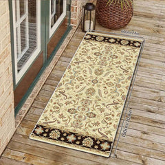Vintage Floral Area Rug Anti Slip Soft Low Pile Carpet