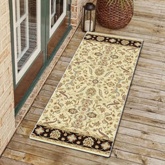 Vintage Floral Area Rug Anti Slip Soft Low Pile Carpet
