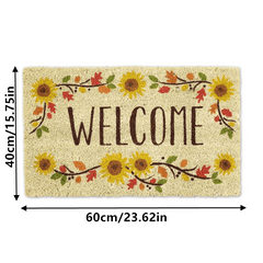 Sunflower Welcome Doormat Indoor Outdoor Use Front Porch Entryway