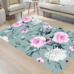 1pc Flower Area Rug Living Room Mat Indoor Floor Mat Non Slip Kitchen Floor Rug