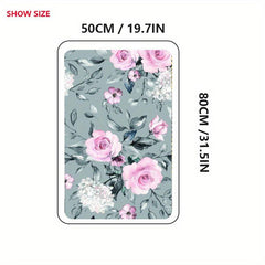 1pc Flower Area Rug Living Room Mat Indoor Floor Mat Non Slip Kitchen Floor Rug