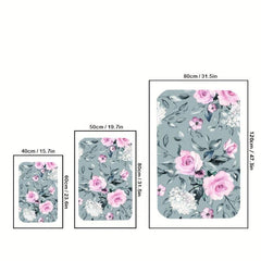 1pc Flower Area Rug Living Room Mat Indoor Floor Mat Non Slip Kitchen Floor Rug