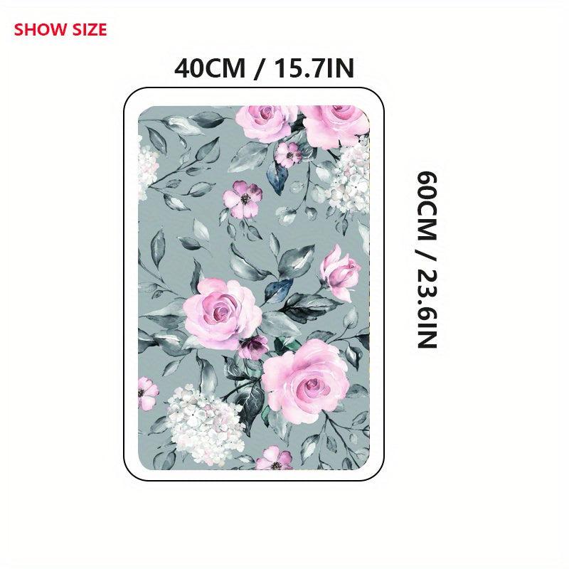 1pc Flower Area Rug Living Room Mat Indoor Floor Mat Non Slip Kitchen Floor Rug