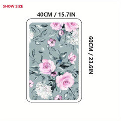 1pc Flower Area Rug Living Room Mat Indoor Floor Mat Non Slip Kitchen Floor Rug