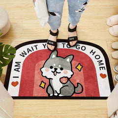 Crystal Velvet Rug Anti Fatigue Shaggy Floor Carpet Non Slip Entrance Mat