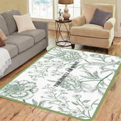 Non Slip Green Flower Kitchen Floor Mat