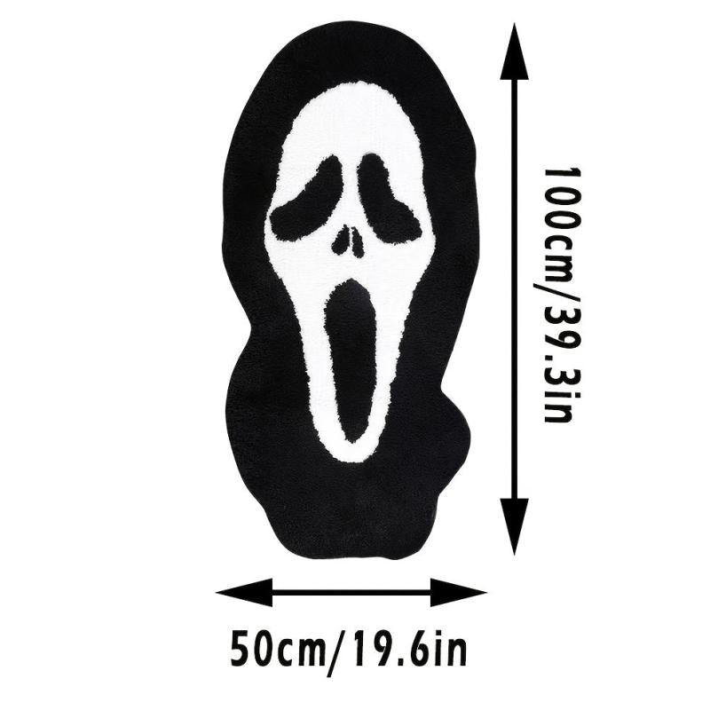 Ghost Face Plush Rug for Living Room Bedroom Bathroom Non-slip Mat
