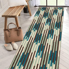 Washable Abstract Runner Rug Non Slip Rubber Backing