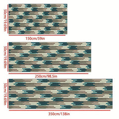 Washable Abstract Runner Rug Non Slip Rubber Backing