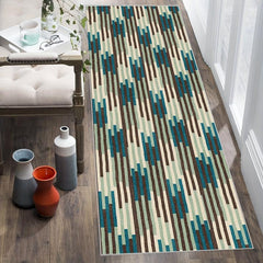 Washable Abstract Runner Rug Non Slip Rubber Backing