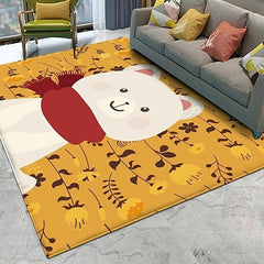 Lovely Cartoon Graphic Area Rug Non-slip Bedroom Floor Mat