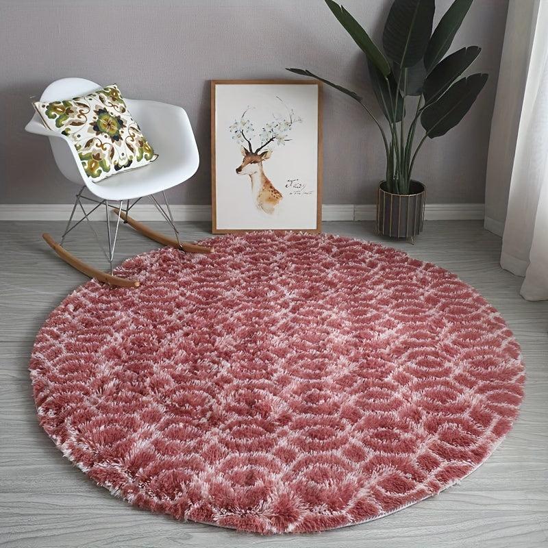 Tie Dyed Circle Rug for Bedroom Non-Slip