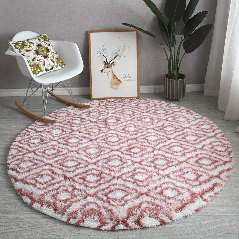Tie Dyed Circle Rug for Bedroom Non-Slip
