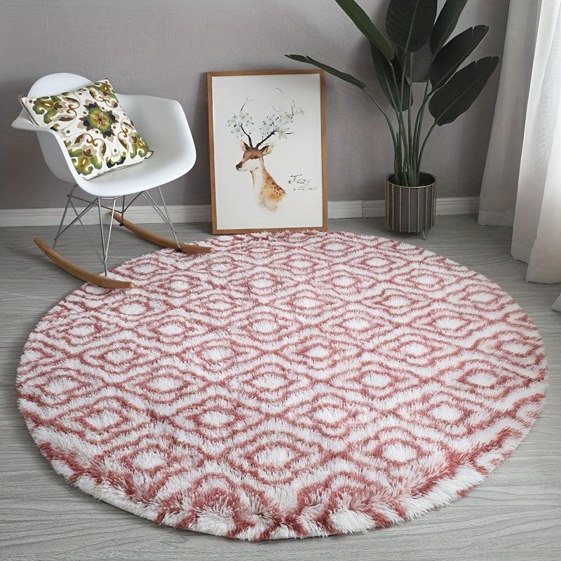 Tie Dyed Circle Rug for Bedroom Non-Slip