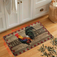 Non Slip Vintage Rooster Kitchen Floor Mat Soft Waterproof Dirt Resistant